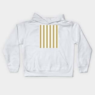 Camel Beige and White Thick Stripe Pattern Kids Hoodie